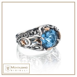 Anello Polvere di Stelle cupola pietra azzurra| Gioielli De Nobili